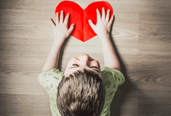 Child with heart image